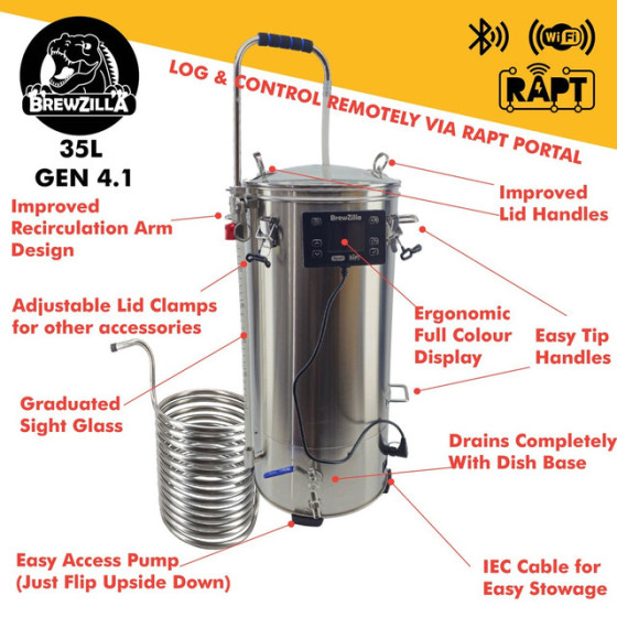 BrewZilla Gen 4 - Single Vessel Brewery - 35 Litre .