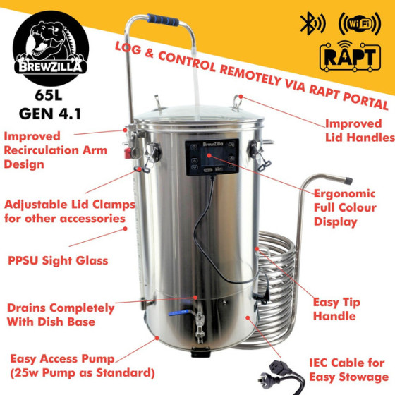 BrewZilla Gen 4 - Single Vessel Brewery - 65 Litre .