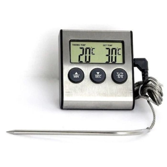 Distilling alarm with thermometer