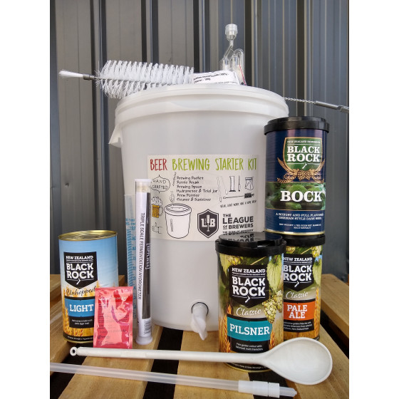 Beer Brewing Starter Kit + FREE Black Rock Recipe Kit + FREE Malt Extract + FREE Yeast!