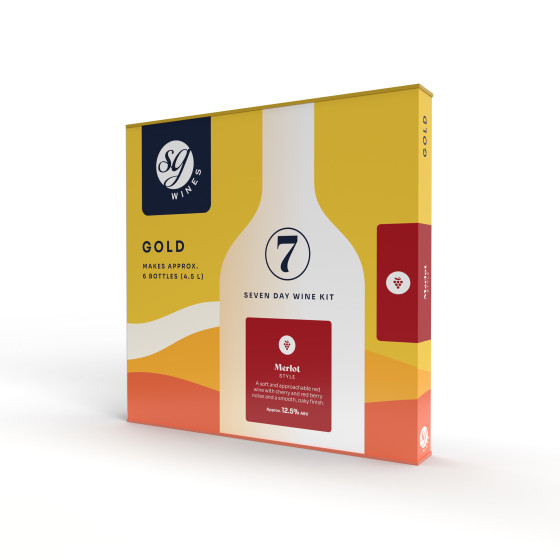 SG Wines Gold 6 Bottle Wine Making Kit - Merlot