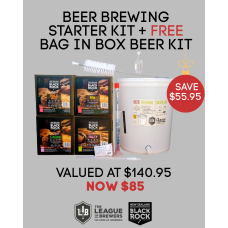 PROMO: Beer Brewing Starter Kit + FREE Black Rock Bag in Box Crafted Beer Kit