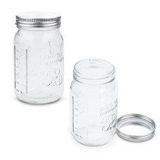 Glass Jar for Fermenting, Yoghurt, Preserving or Food Storage - 1 Quart (950mls)