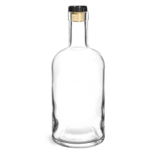 Glass Rum/Gin Style Bottle (Round) 750ml