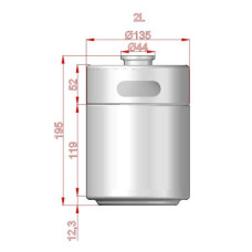 2L Stainless Mini Keg