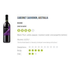 WineXpert Reserve Wine making kit Australian Cabernet Sauvignon 10L (MAKES 23L)