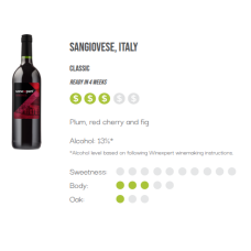 WineXpert Classic Wine making kit Italian Sangiovese 8L (MAKES 23L)
