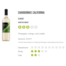 WineXpert Classic Wine making kit California Chardonnay 8L (MAKES 23L)