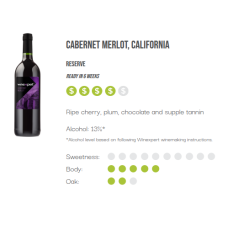 WineXpert Reserve Wine making kit California Cabernet Merlot 10L (MAKES 23L)